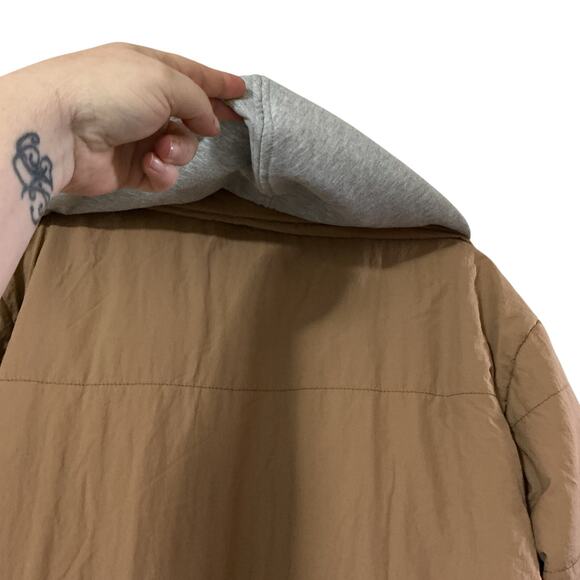 BLANKNYC Tan Oversized Quilted Longline Puffer Coat Snap Front Pockets XS - Picture 2 of 11